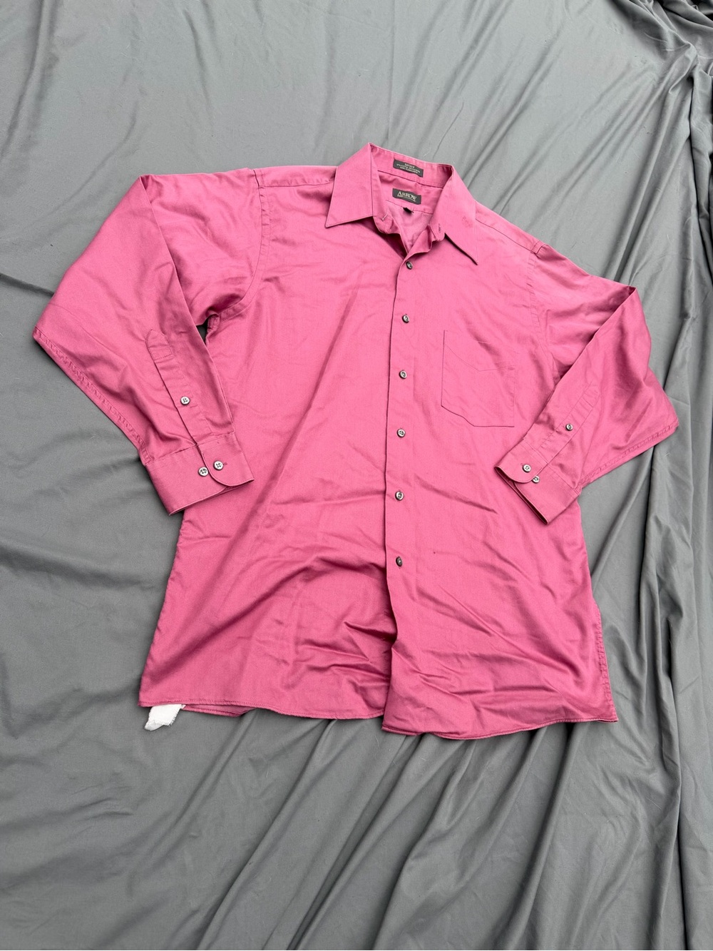 Arrow Men’s Rose Pink Long Sleeve Button-Up Dress Shirt